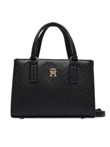 Tommy Hilfiger Torebka Th Daily Mini Tote Mono AW0AW18416 Czarny. Czarne torebki klasyczne TOMMY HILFIGER, bez wzorów, ze skóry, bez dodatków. Za 649,99 zł.