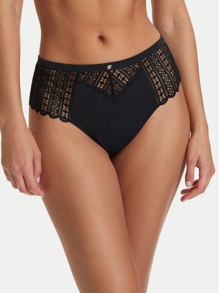 BOSS Stringi Guipure 50561143 Czarny. Czarne stringi Boss, bez wzorów, z syntetyku. Za 199,99 zł.