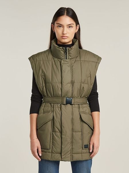 G-Star Kamizelka w kolorze khaki rozmiar: S. Brązowe kamizelki G-Star, s, bez wzorów, z tkaniny, bez kołnierzyka, bez ramiączek, bez kaptura. Za 315,50 zł.