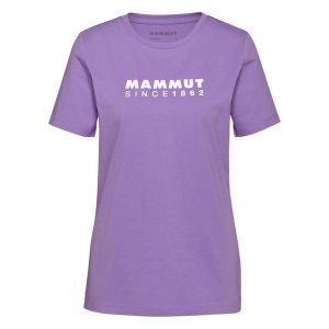 Koszulka damska Mammut Core Classic. Fioletowe bluzki Mammut, bez wzorów, sportowe, bez kołnierzyka, bez ramiączek. Za 149,99 zł.