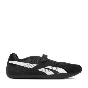 Baleriny Reebok. Czarne balerinki Reebok, bez wzorów, bez obcasa, bez zapięcia. Za 299,99 zł.