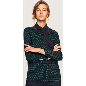 Koszula z wiązaniem przy kołnierzu - Czarny. Koszule marki Reserved. W wyprzedaży za 29,99 zł.