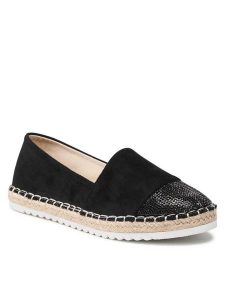 Jenny Fairy Espadryle WS19432-09 Czarny. Czarne espadryle Jenny Fairy, bez wzorów, z materiału, bez obcasa. Za 99,99 zł.