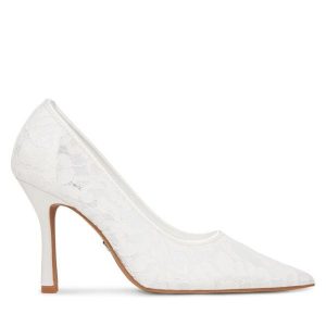 Szpilki Nine West. Białe szpilki Nine West, bez wzorów, bez obcasa. Za 249,99 zł.