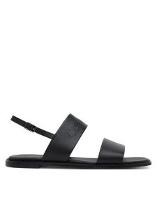Calvin Klein Sandały Flat Sandal - He HW0HW02377 Czarny. Czarne sandały Calvin Klein, bez wzorów, ze skóry, bez obcasa, na płaskiej podeszwie, bez zapięcia. Za 289,99 zł.