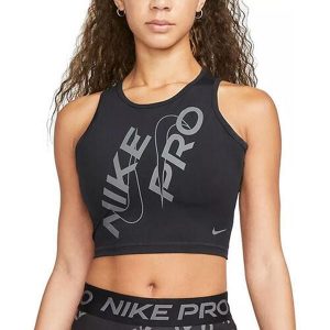 Koszulka Sportowa Damska Nike Pro Dri‑Fit. Czarne koszulki sportowe Nike, bez wzorów, bez ramiączek, na fitness i siłownię, dri-fit (nike). Za 154,00 zł.