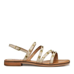 Sandały Geox. Białe sandały Geox, bez wzorów, bez obcasa, na płaskiej podeszwie, bez zapięcia. Za 399,99 zł.