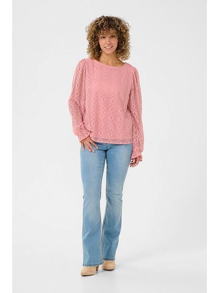 Cream Bluzka "Valerie" w kolorze jasnoróżowym rozmiar: 38. Różowe bluzki Cream, bez wzorów, z koronki, bez kołnierzyka, bez ramiączek. Za 82,99 zł.