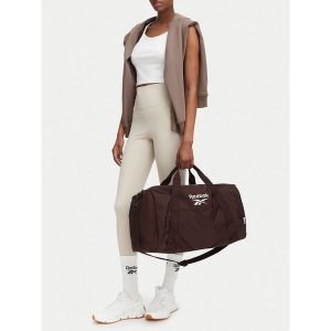 Torba sportowa Reebok. Brązowe torby podróżne i sportowe Reebok, bez wzorów. Za 129,99 zł.