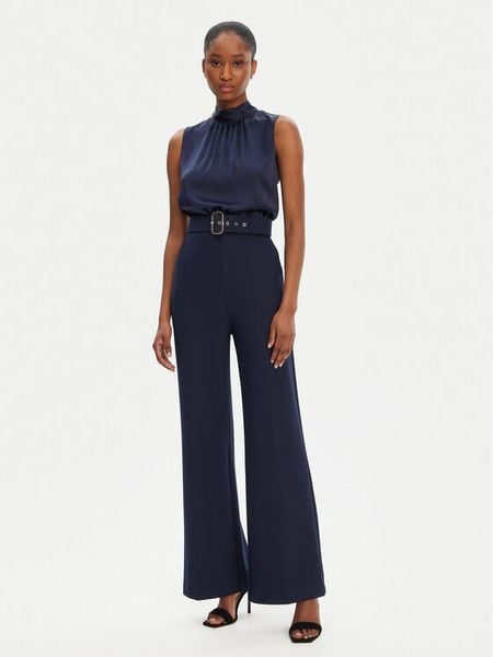 Marciano Guess Kombinezon 5RGK53 6869Z Granatowy Classic Fit. Niebieskie sukienki Marciano Guess, z aplikacjami, z satyny, bez kołnierzyka, bez ramiączek. Za 619,99 zł.