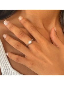 OR Carats Złoty pierścionek z diamentem i kamieniem szlachetnym rozmiar: 52. Szare pierścionki OR Carats, z diamentem, złote. Za 1 515,49 zł.