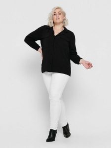 ONLY Carmakoma Dżinsy "Augusta" - Skinny fit - w kolorze białym rozmiar: 44/L30. Białe jeansy Only Carmakoma, z aplikacjami, ze skóry. Za 70,08 zł.