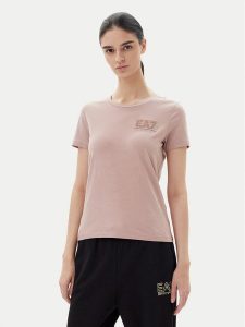 EA7 Emporio Armani T-Shirt 7W000492 AF10373 U4079 Różowy Regular Fit. Czerwone t-shirty EA7 Emporio Armani, xxl, bez wzorów, z bawełny, bez kołnierzyka, bez ramiączek. Za 239,99 zł.