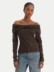 Vero Moda Sweter Kaia 10333298 Brązowy Regular Fit. Brązowe swetry klasyczne Vero Moda, m, z syntetyku, bez kołnierzyka. Za 119,99 zł.