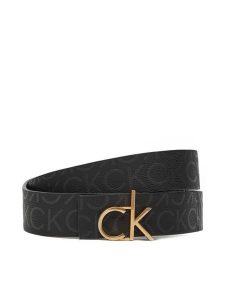 Calvin Klein Pasek Damski Ck Buckle Reversible Belt 30Mm Mono LV04F7038G Czarny. Czarne paski Calvin Klein, bez wzorów, ze skóry. Za 189,99 zł.