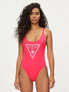 Guess Strój kąpielowy E4GJ48 MC044 Różowy. Czerwone stroje jednoczęściowe Guess, z aplikacjami, z syntetyku. Za 179,99 zł.