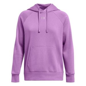 Damska Bluza Z Kapturem Rival Fleece Hoodie. Fioletowe bluzy Under Armour, bez wzorów, z kapturem. Za 359,99 zł.