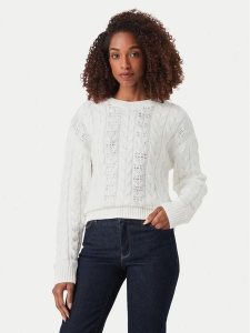 Guess Sweter W6YR21 Z0965 Biały Regular Fit. Białe swetry klasyczne Guess, xl, z syntetyku, bez kołnierzyka. Za 424,99 zł.