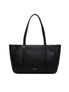 Calvin Klein Torebka Emblem Hw Pebble Tote LV04F3424G Czarny. Czarne shopper bag Calvin Klein, bez wzorów, ze skóry, bez dodatków. Za 649,99 zł.