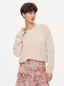 Pepe Jeans Bluza Lana PL581430 Écru Regular Fit. Bluzy Pepe Jeans, xl, bez wzorów, z bawełny, bez kaptura. Za 229,99 zł.