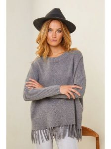 Plume Sweter "Abarran" w kolorze szarym rozmiar: L. Szare swetry oversize Plume, l, bez wzorów, bez ramiączek. Za 129,57 zł.