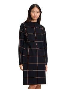 Betty Barclay Sukienka dzianinowa w kolorze czarno-brązowym rozmiar: 40. Czarne sukienki Betty Barclay, bez wzorów, z dzianiny, bez kołnierzyka, bez ramiączek, midi. Za 100,52 zł.