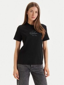 Calvin Klein Jeans T-Shirt LV047F831G Czarny Regular Fit. Czarne t-shirty Calvin Klein Jeans, xl, bez wzorów, z bawełny, bez kołnierzyka, bez ramiączek. Za 129,99 zł.