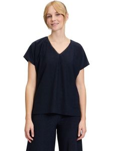 Vera Mont Bluzka w kolorze czarnym rozmiar: 40. Czarne bluzki Vera Mont, bez wzorów, bez kołnierzyka, bez ramiączek. Za 105,14 zł.