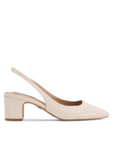 Nine West Sandały 123AL1938-1 Biały. Białe sandały Nine West, bez wzorów, ze skóry, bez obcasa, na słupku, bez zapięcia. Za 124,99 zł.