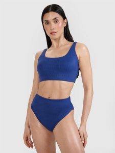 4F Góra od bikini damska - granatowa L. Niebieskie bikini 4f, bez wzorów, z elastanu. W wyprzedaży za 49,99 zł.