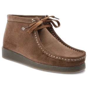 Brązowe Botki Hee Skórzane Buty Damskie Za Kostkę. Brązowe botki Hee, bez wzorów, z jeansu, za kostkę, bez obcasa, bez zapięcia. Za 297,99 zł.