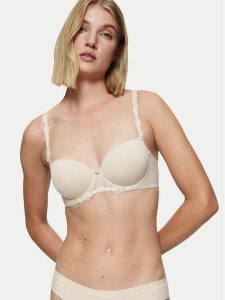 Triumph Biustonosz z fiszbiną Wild Azalea 10219858 Beżowy. Brązowe biustonosze Triumph, bez wzorów, z syntetyku. Za 169,99 zł.