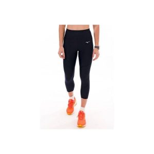 Damskie legginsy 3/4 Mizuno Impulse Core. Czarne legginsy Mizuno, bez wzorów. W wyprzedaży za 191,45 zł.