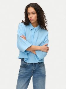 Vero Moda Koszula Natali 10279685 Niebieski Standard Fit. Niebieskie koszule Vero Moda, xl, bez wzorów, z bawełny, bez kołnierzyka, bez ramiączek. Za 99,99 zł.