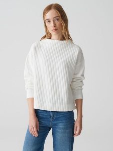OPUS Bluza w kolorze białym rozmiar: 40. Białe bluzy Opus, bez wzorów, bez kaptura. Za 166,10 zł.