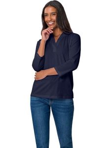 Heine Bluzka w kolorze granatowym rozmiar: 44. Niebieskie bluzki Heine, bez wzorów, bez kołnierzyka, bez ramiączek. Za 34,99 zł.