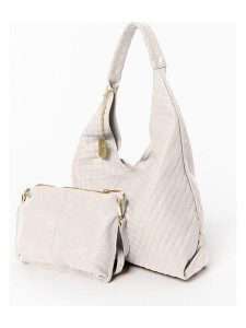 Anna Morellini Skórzany shopper bag "Nicolina" w kolorze kremowym - 41 x 42 x 11 cm rozmiar: onesize. Brązowe shopper bag Anna Morellini, bez wzorów, z materiału, na ramię, bez dodatków. Za 339,99 zł.