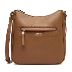 Torebka Lasocki. Brązowe listonoszki Lasocki, bez wzorów, bez dodatków. Za 149,99 zł.