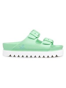 Avispas Klapki "Sunset" w kolorze zielonym rozmiar: 41. Zielone klapki Avispas, bez wzorów, z otwartym noskiem, bez obcasa, na platformie. Za 104,99 zł.