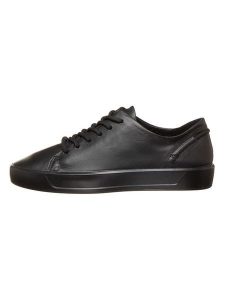 Ecco Skórzane sneakersy "Soft 8" w kolorze czarnym rozmiar: 39. Czarne trampki ecco, bez wzorów, bez zapięcia. Za 411,08 zł.