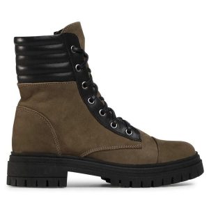 Trapery Sergio Bardi. Zielone buty zimowe Sergio Bardi, bez obcasa, bez zapięcia. Za 369,00 zł.