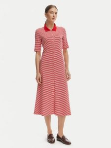 Tommy Hilfiger Sukienka codzienna WW0WW48776 Czerwony Regular Fit. Czerwone sukienki TOMMY HILFIGER, na co dzień, s, bez wzorów, z bawełny, bez kołnierzyka, bez ramiączek, proste. Za 649,99 zł.