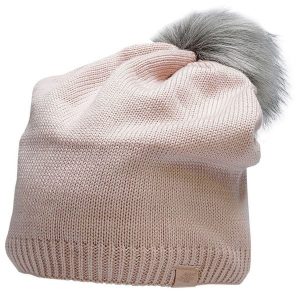 Czapka damska 4F. Czerwone czapki 4f, bez wzorów, z dzianiny, sportowe. Za 47,99 zł.