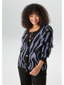 Aniston Kardigan w kolorze czarno-niebieskim rozmiar: 46. Czarne kardigany Aniston. Za 110,29 zł.