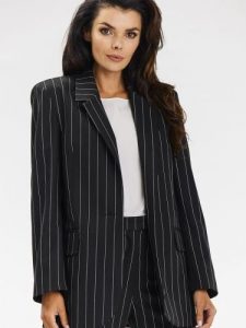 Żakiet Model A679 Black - awama. Czarne marynarki i żakiety Awama, l, bez wzorów, z jeansu, eleganckie. Za 523,83 zł.