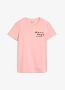 T-shirt oversize 2 w 1 na okres ciąży i do karmienia z bawełny organicznej, z nadrukiem na plecach. Czerwone t-shirty bonprix, bez wzorów, z bawełny, bez kołnierzyka, moda ciążowa, bez ramiączek. Za 27,99 zł.