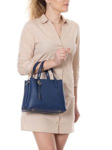 Lia Biassoni Skórzana torebka "Verney" w kolorze niebieskim - 28 x 21 x 12 cm rozmiar: onesize. Niebieskie torebki klasyczne Lia Biassoni, bez wzorów, z materiału, przez ramię, bez dodatków. Za 347,99 zł.