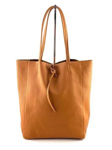 Marlon Skórzany shopper bag w kolorze karmelowym - 37 x 40 x 12 cm rozmiar: onesize. Brązowe shopper bag Marlon, bez wzorów, z materiału, na ramię, bez dodatków. Za 228,38 zł.
