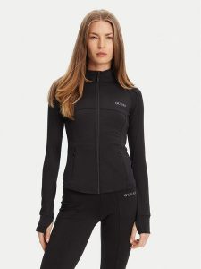 Guess Bluza V5RP17 KCD02 Czarny Regular Fit. Czarne bluzy Guess, m, z aplikacjami, z syntetyku, bez kaptura. Za 239,99 zł.