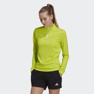 Bluza piłkarska damska Adidas Entrada 22 Training Top. Żółte bluzy ADIDAS, xs, bez wzorów, bez kaptura. Za 100,99 zł.